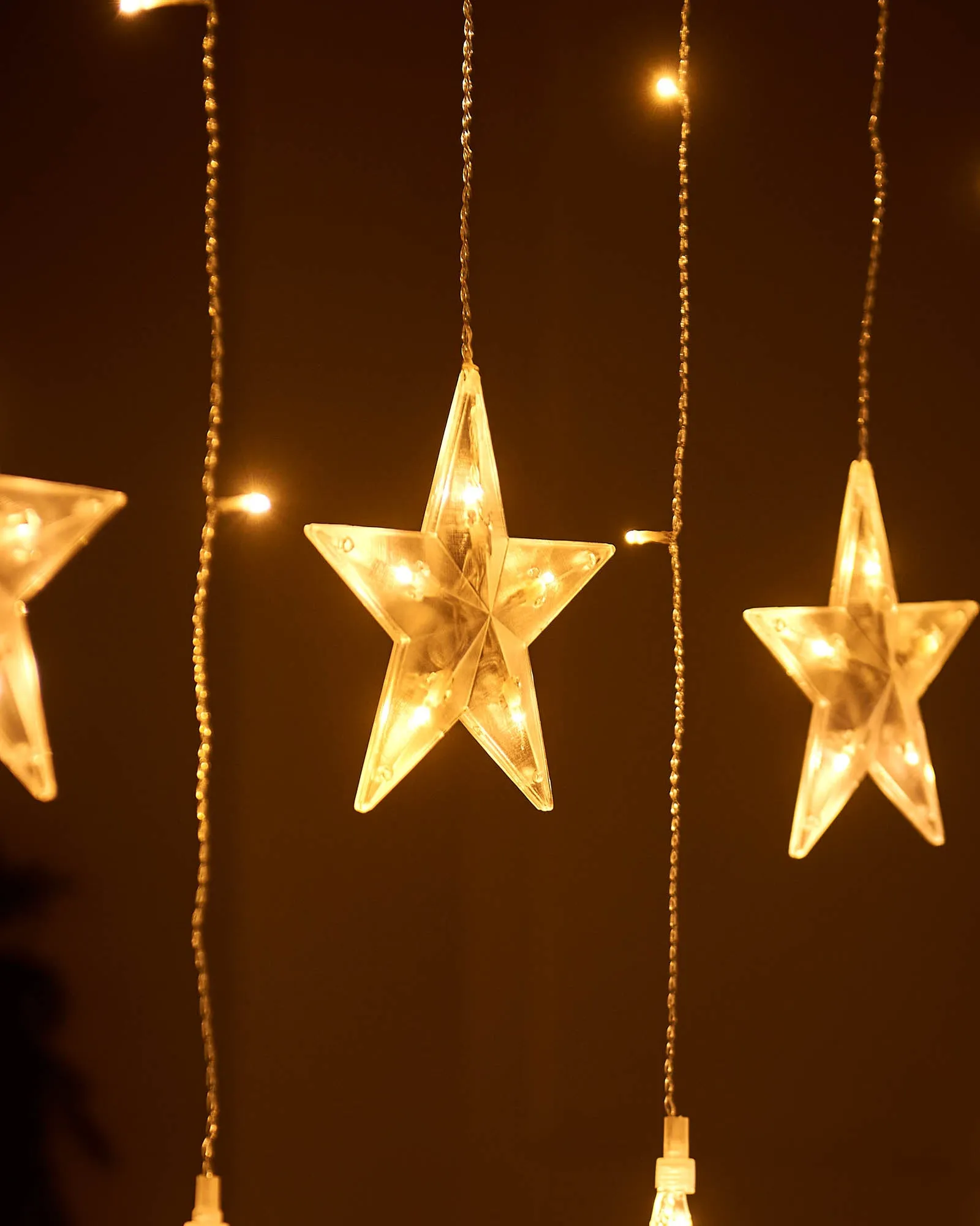 Flashing Star Curtain Net Light, White, 2 m