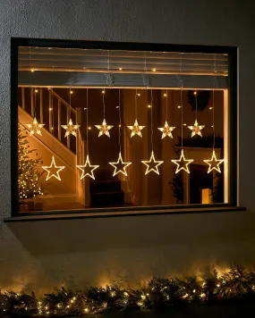 Flashing Star Curtain Net Light, White, 2 m
