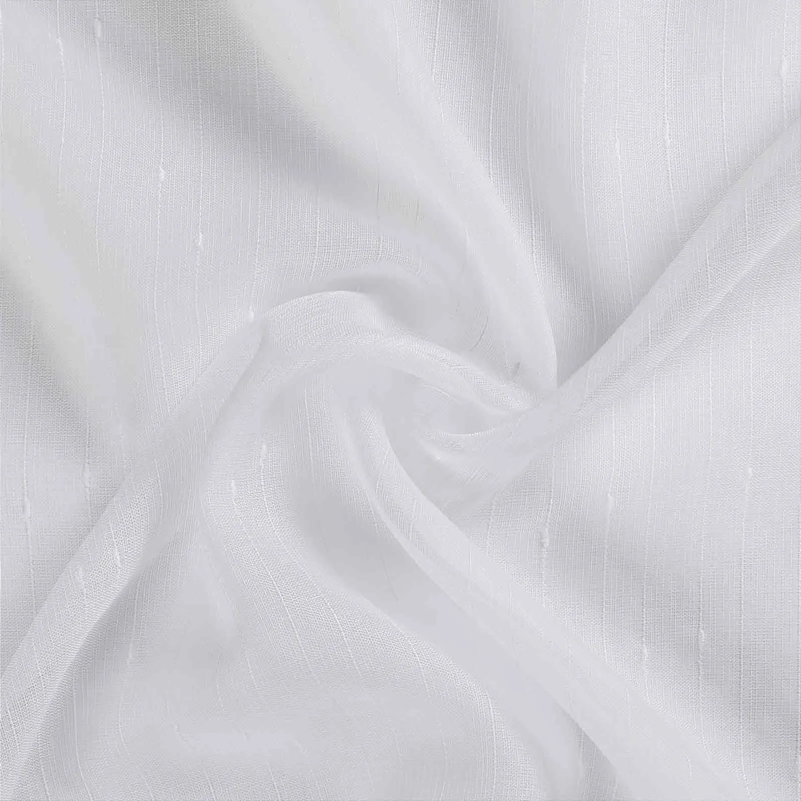 Florida Embossed White Semi Sheer Curtain Soft Top