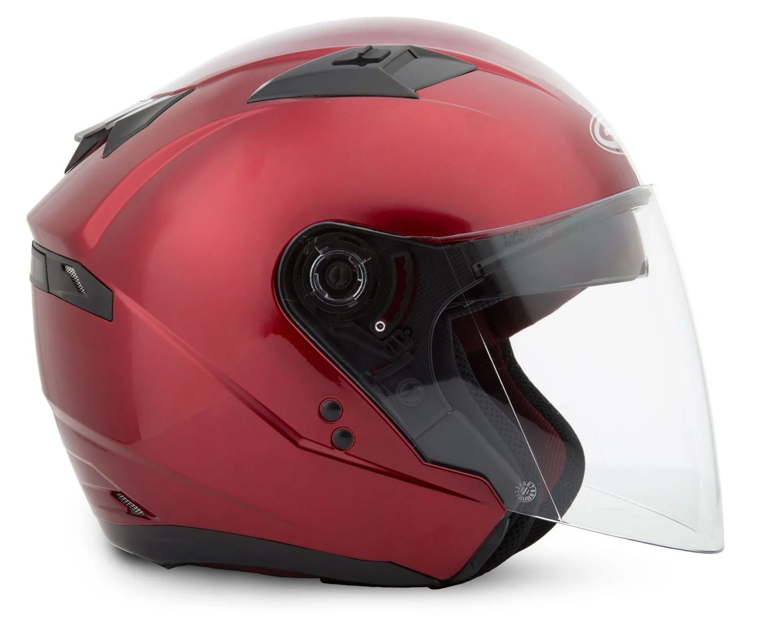 GMax OF77 Candy Red Open Face Helmet