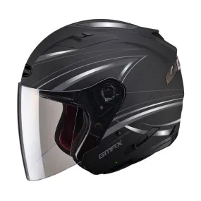 GMax OF77 Derk Matte Black/Silver Open Face Helmet