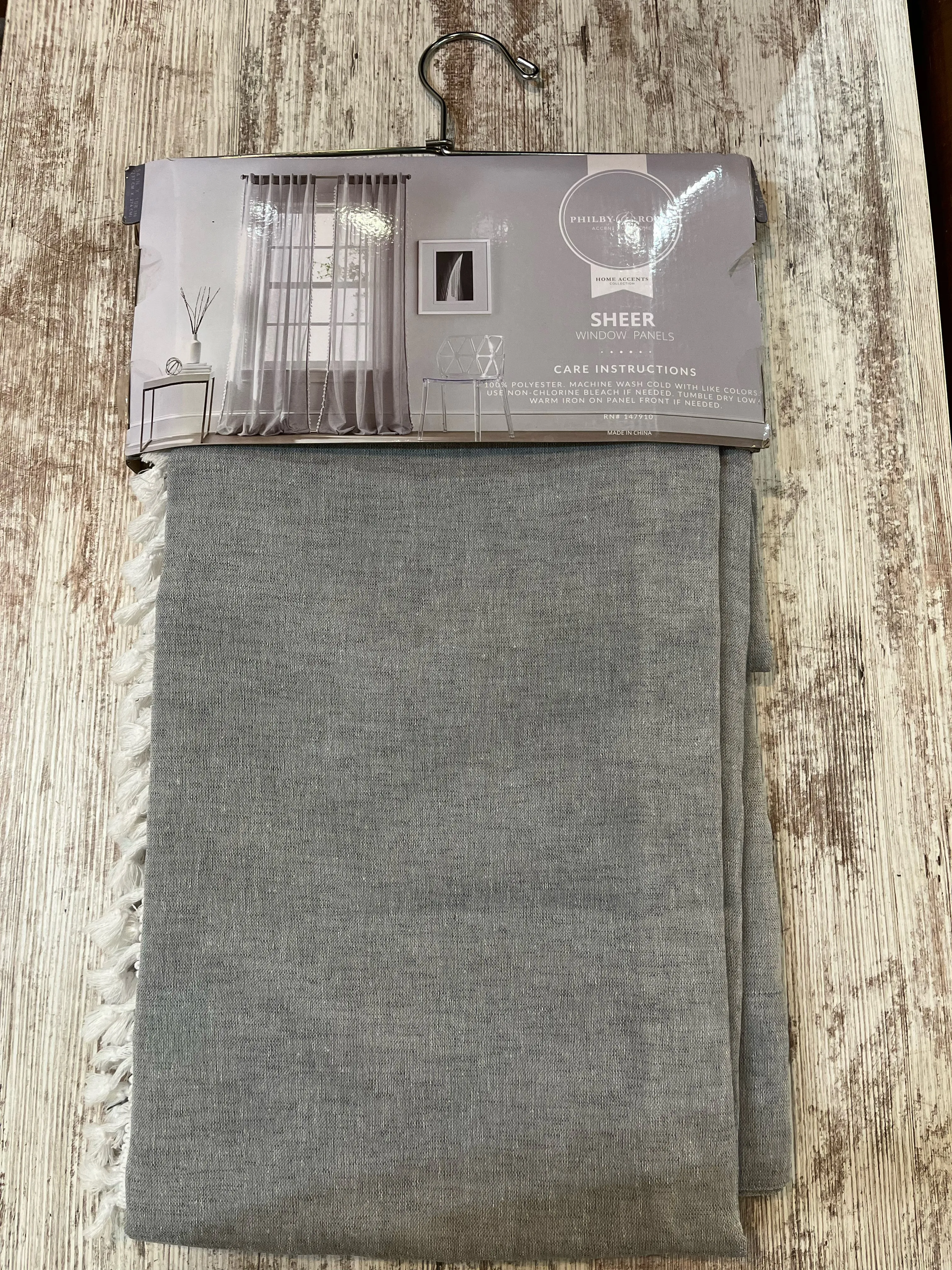 Gray & White Tassel Curtains