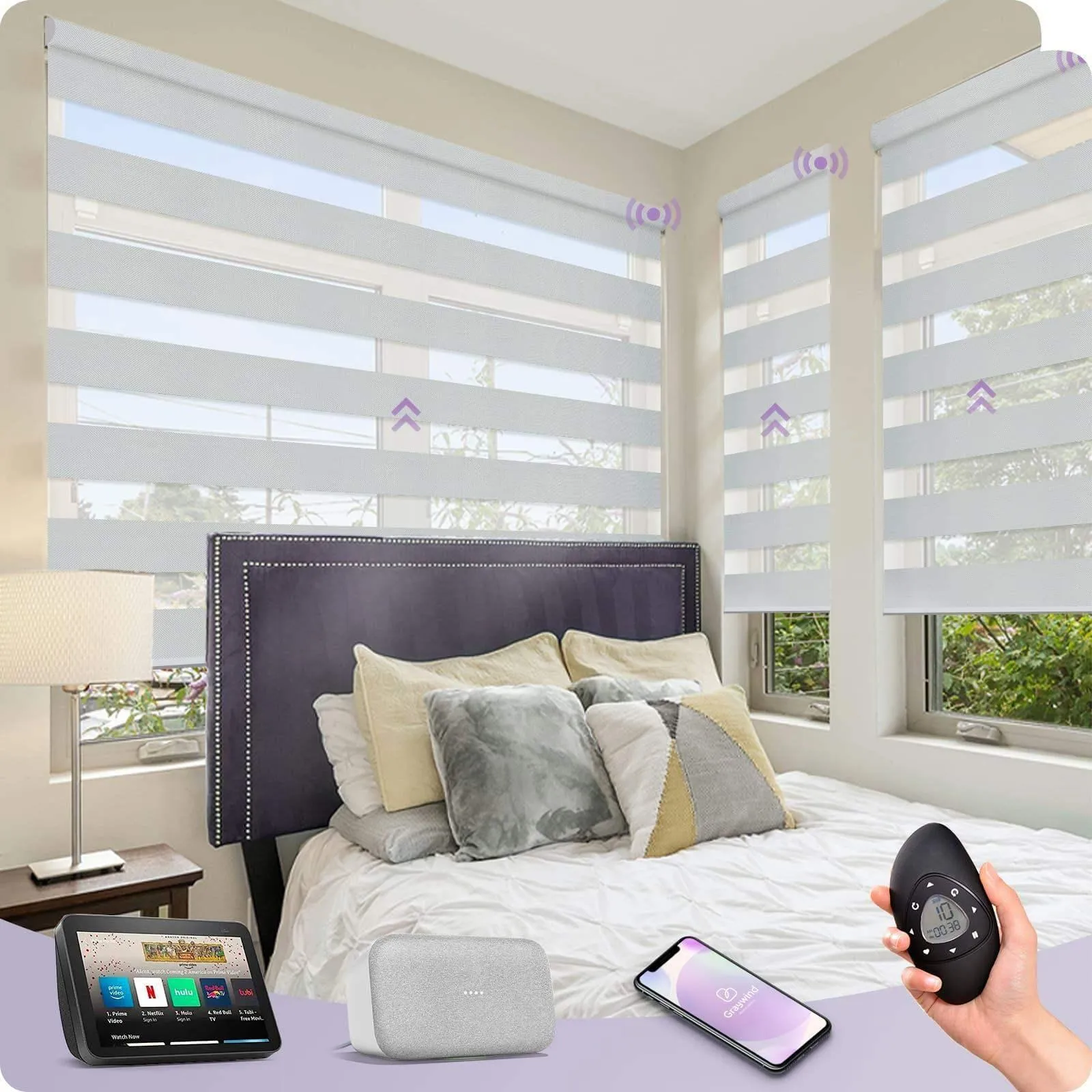 Graywind Motorized Zebra Sheer Blinds | Design Series | Customizable