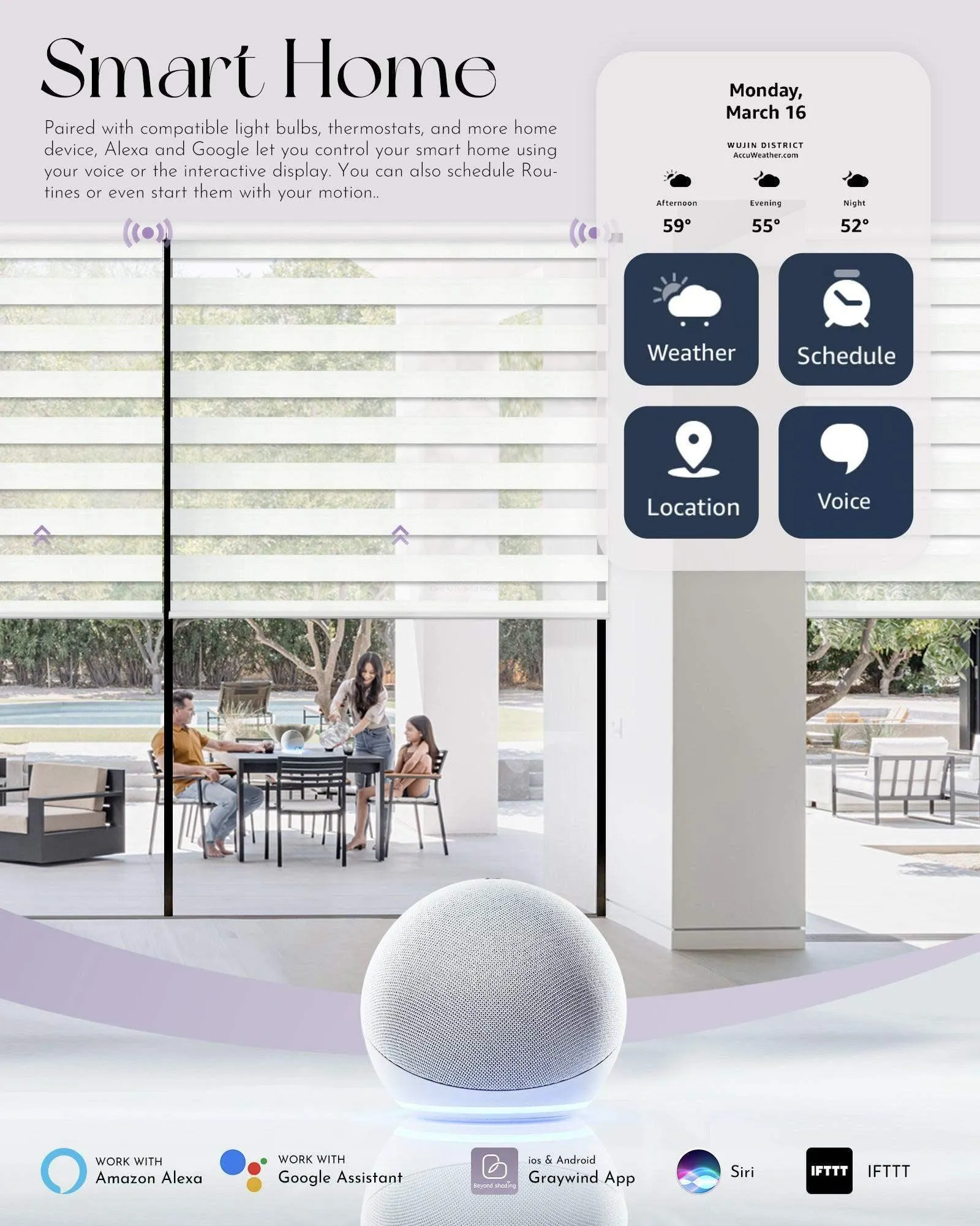 Graywind Motorized Zebra Sheer Blinds | Design Series | Customizable
