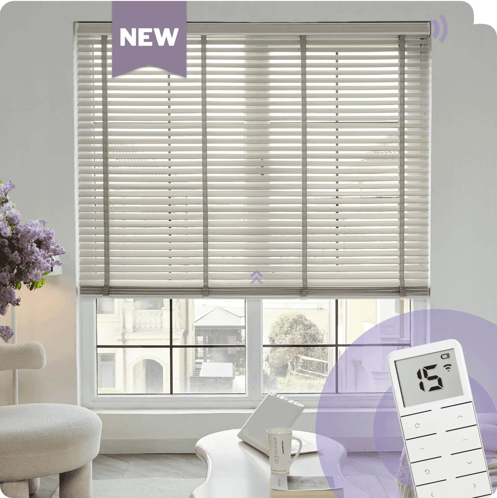 Graywind Rechargeable Fabric Venetian Blinds | Customizable