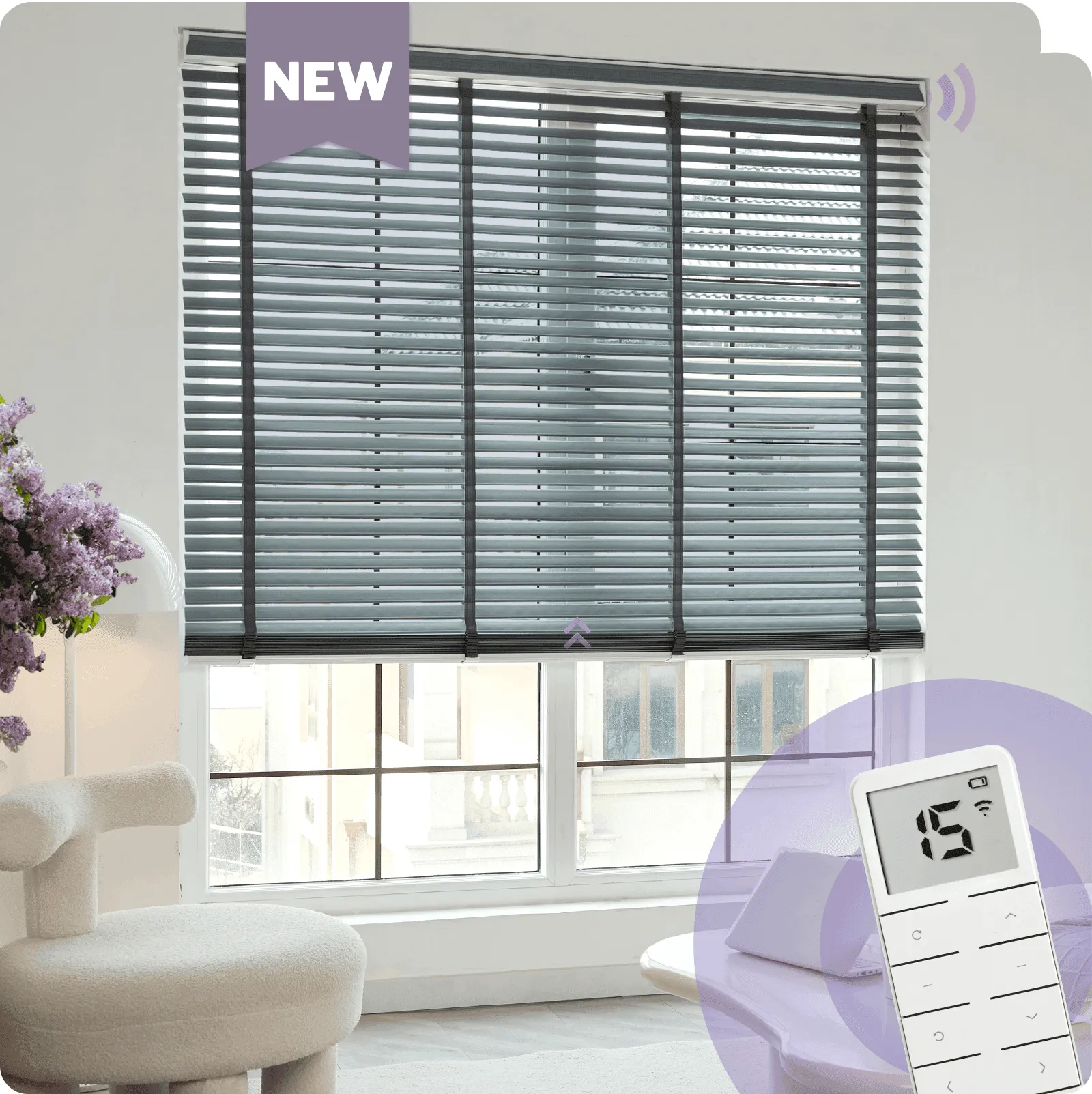 Graywind Rechargeable Fabric Venetian Blinds | Customizable