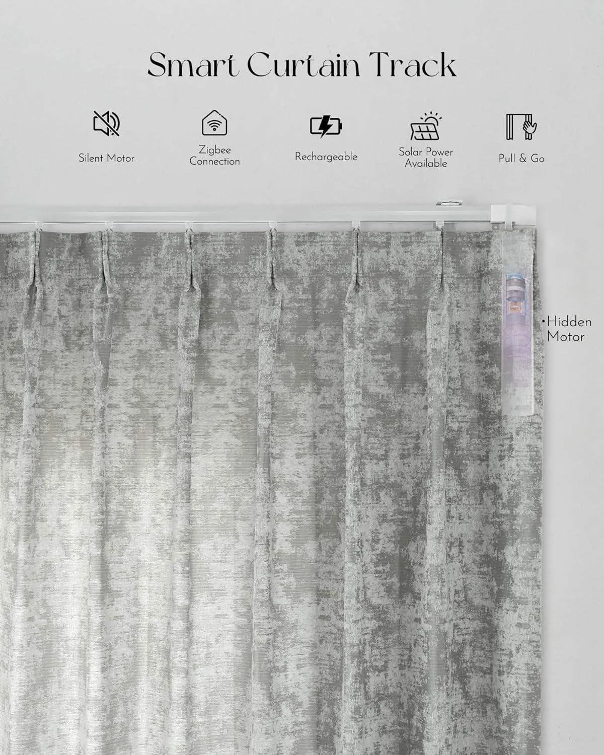 Graywind Rechargeable Smart Curtain | Light Filtering- Designed Series | 40"-220"W