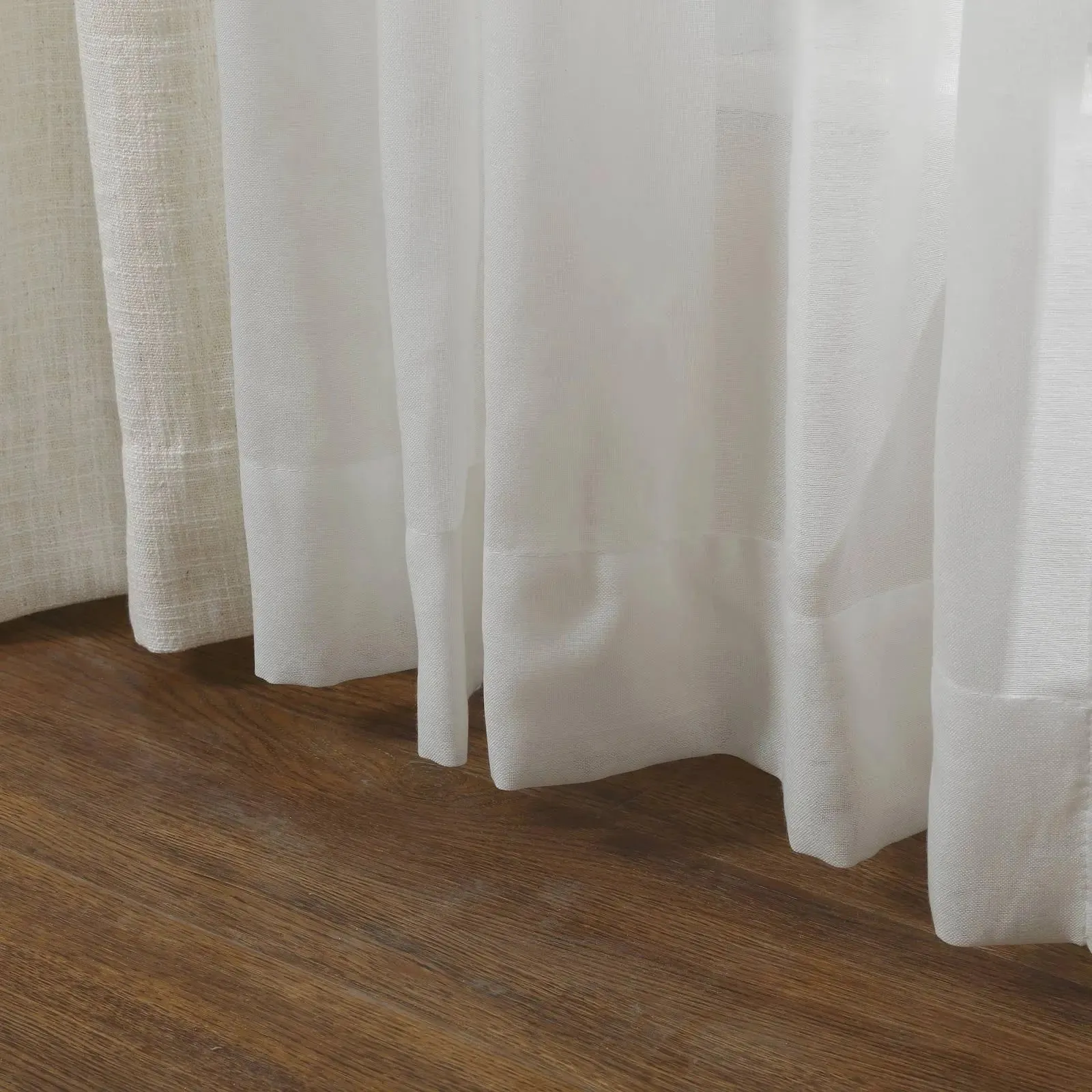 Half Sheer Linen Drapery Pleated (Sold per Pair)