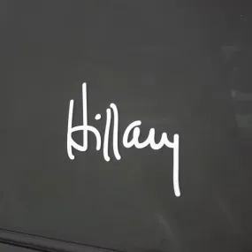 Hillary Window Decal