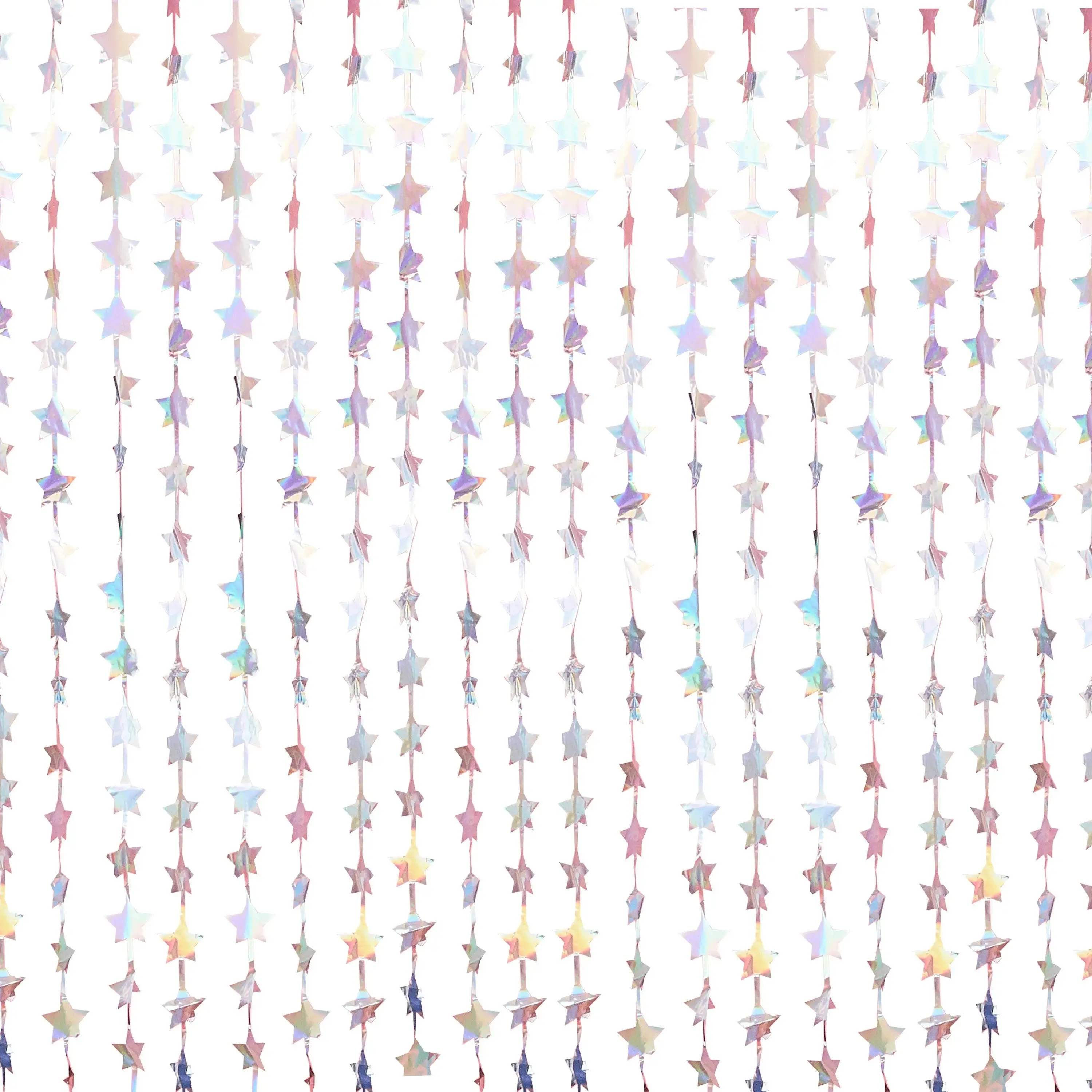 Iridescent Foil Curtain Hanging Star Decoration Backdrop
