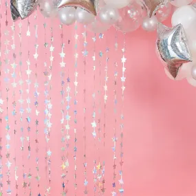 Iridescent Foil Curtain Hanging Star Decoration Backdrop