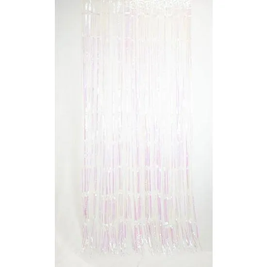 Iridescent White/Pink Foil Curtain