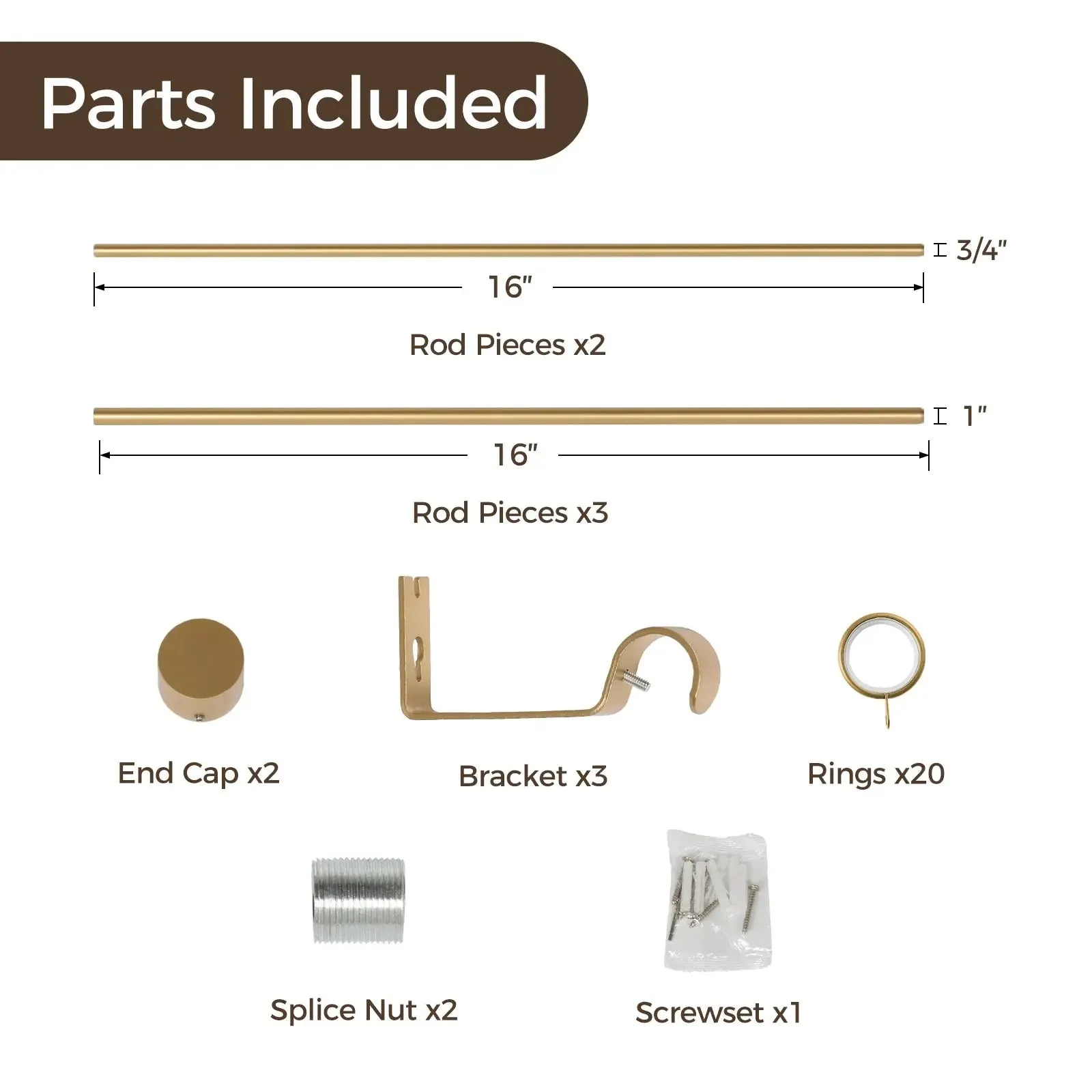 Jaylon Adjustable Curtain Rod with Rings