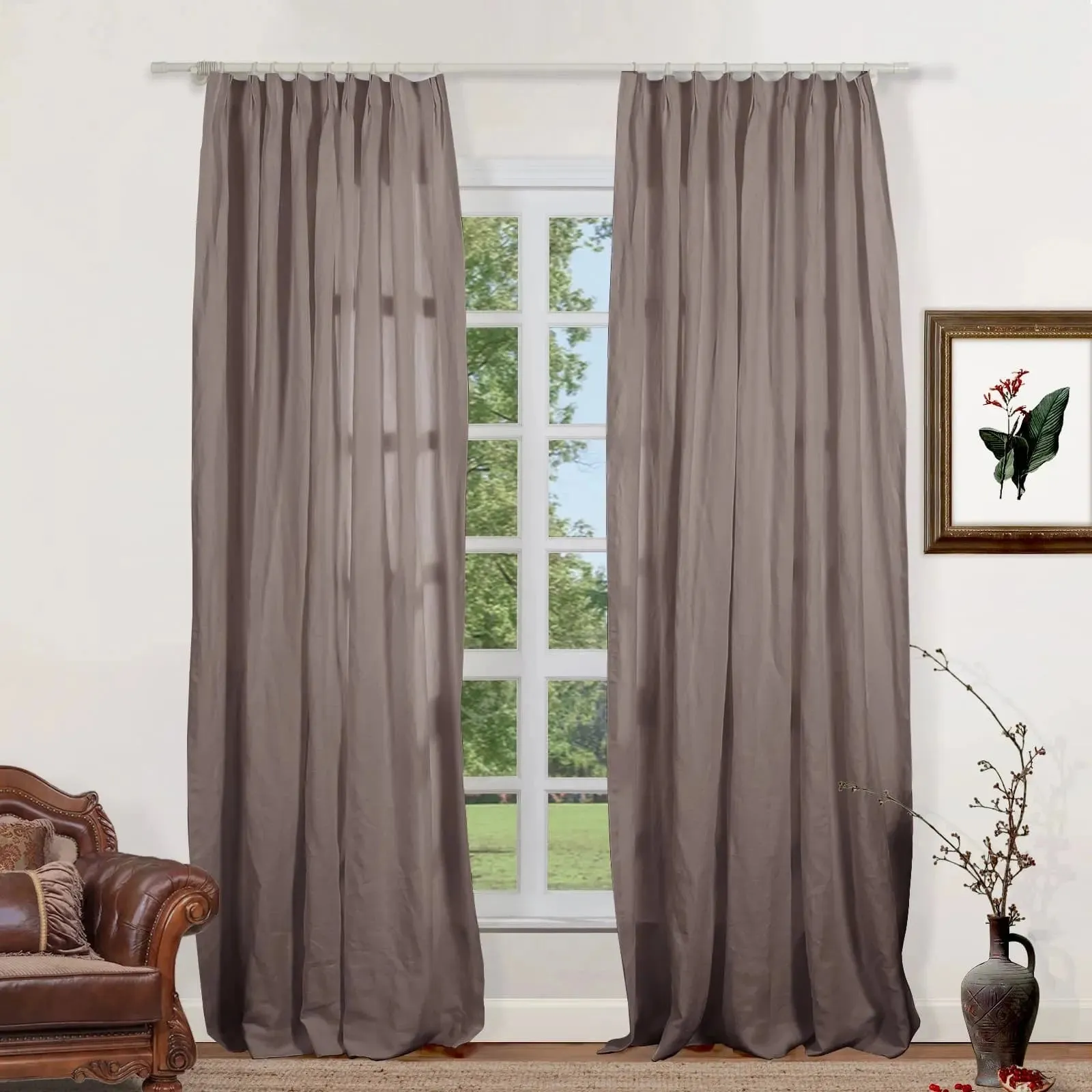 Lacey 100% Linen Drapery Pleated