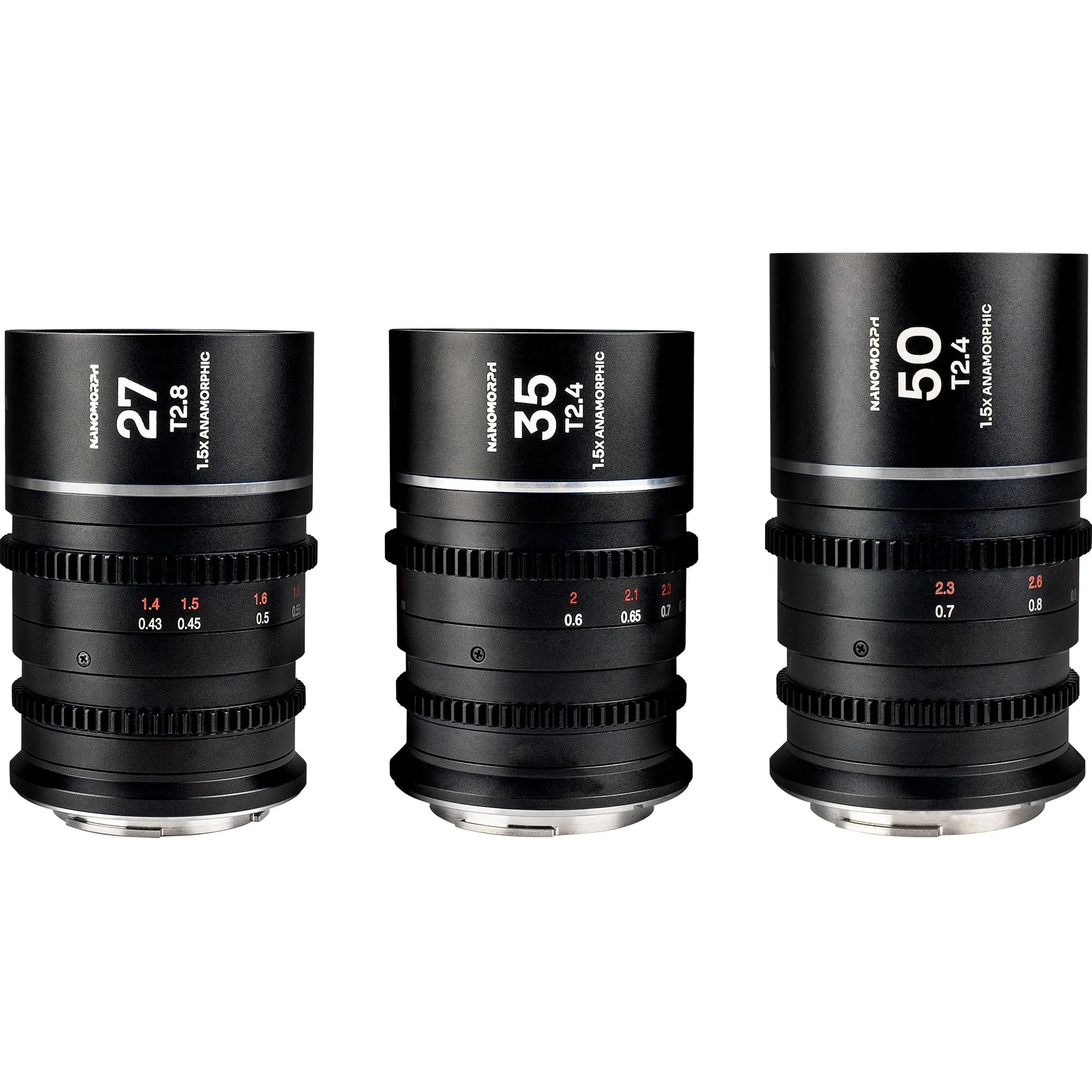 Laowa Nanomorph S35 Prime 3-Lens Bundle
 (27mm, 35mm, 50mm) (Silver) - (Cine) Canon RF