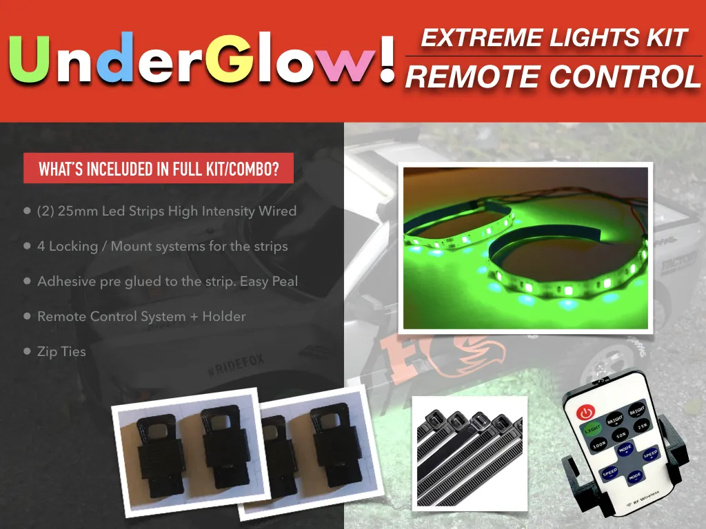 LED Light Bars UNDERGLOW For Traxxas Arrma HPI Losi Tekno Duratrax Asociated RGB