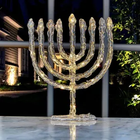 LED Twinkling Menorah Chanukah Window / Table Decoration