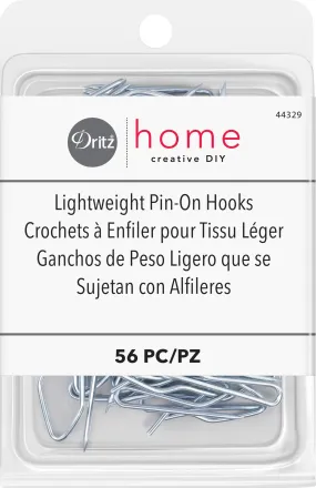 Lightweight Pin-On Hooks, Silver, 56 pc