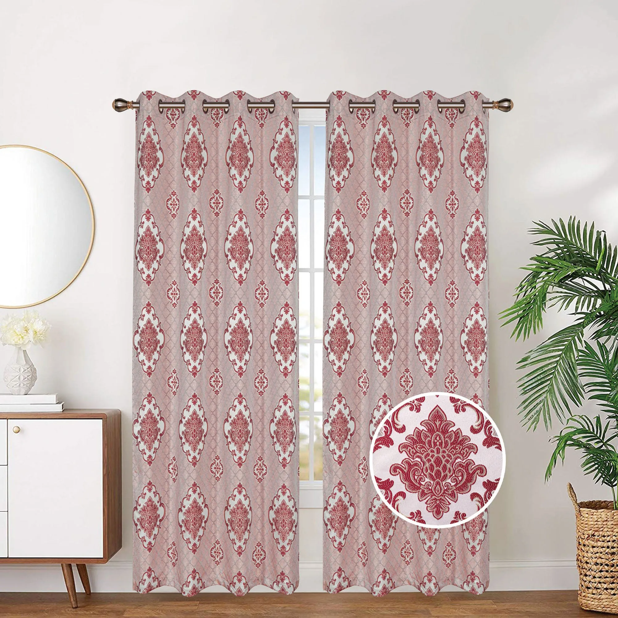 Linen Lined And Interlined Grommet Top Window Curtain Panel, 81035