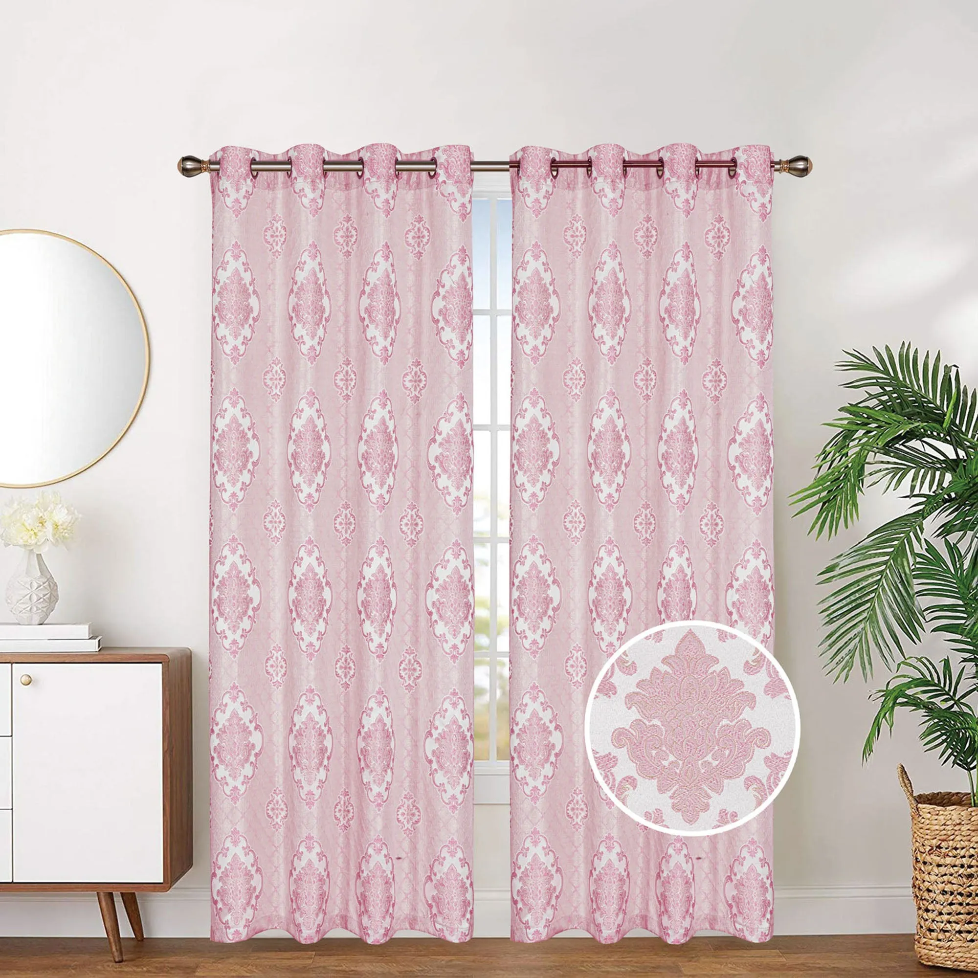 Linen Lined And Interlined Grommet Top Window Curtain Panel, 81035