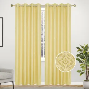 Linen Lined Interlined Wave Silver Line Grommet Top Window Curtain Panel, 81028