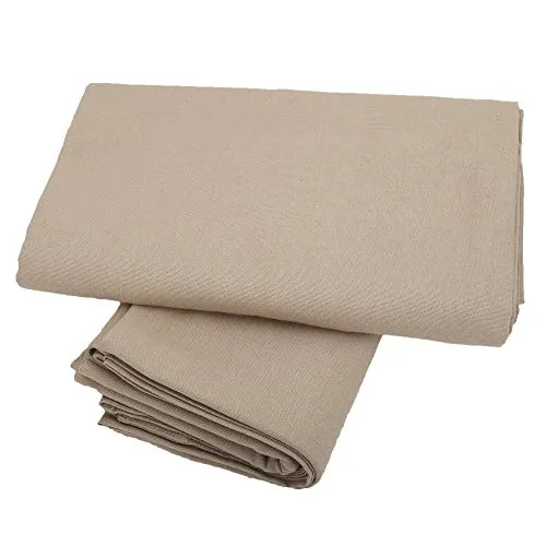 LINENWALAS Cotton Solid Grommet Doors Curtain, 4.5ft X 7ft, Beige, Pack of 2