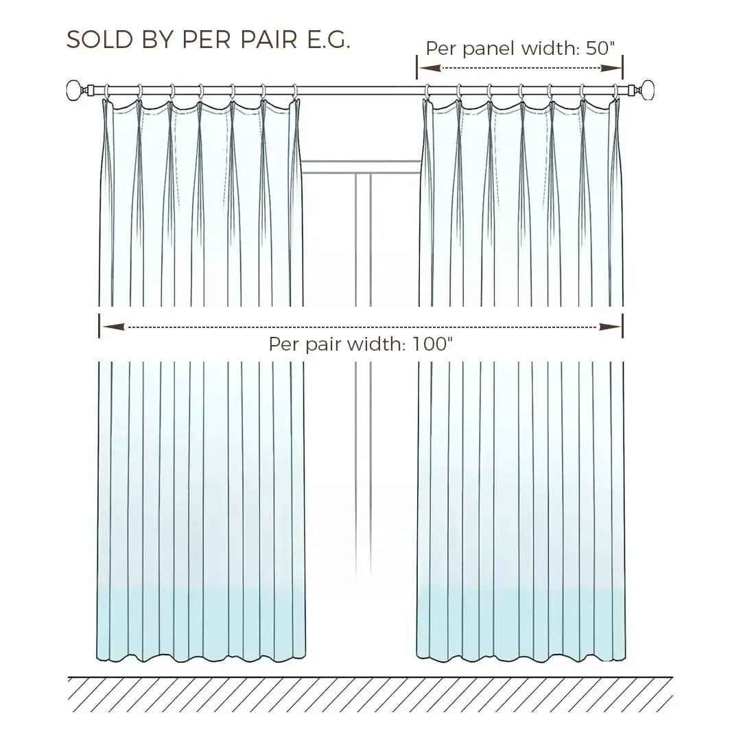 Liz Linen Curtains with Border Trim (Sold per Pair)