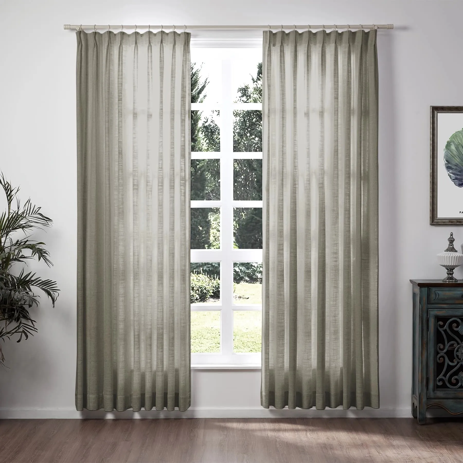 Liz Linen Drape Pleated