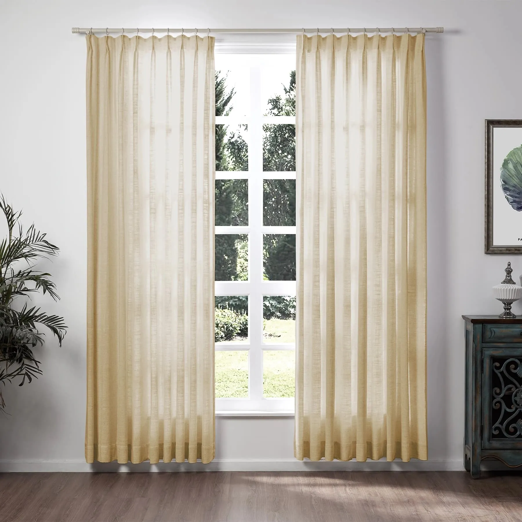 Liz Linen Drape Pleated