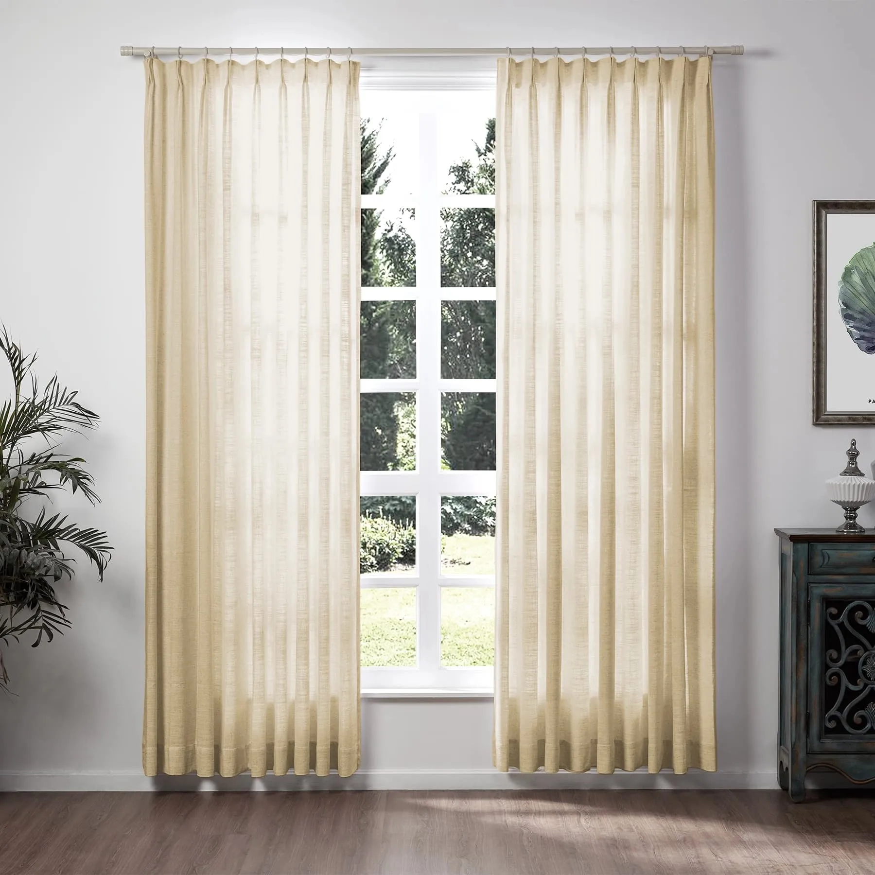 Liz Linen Drape Pleated