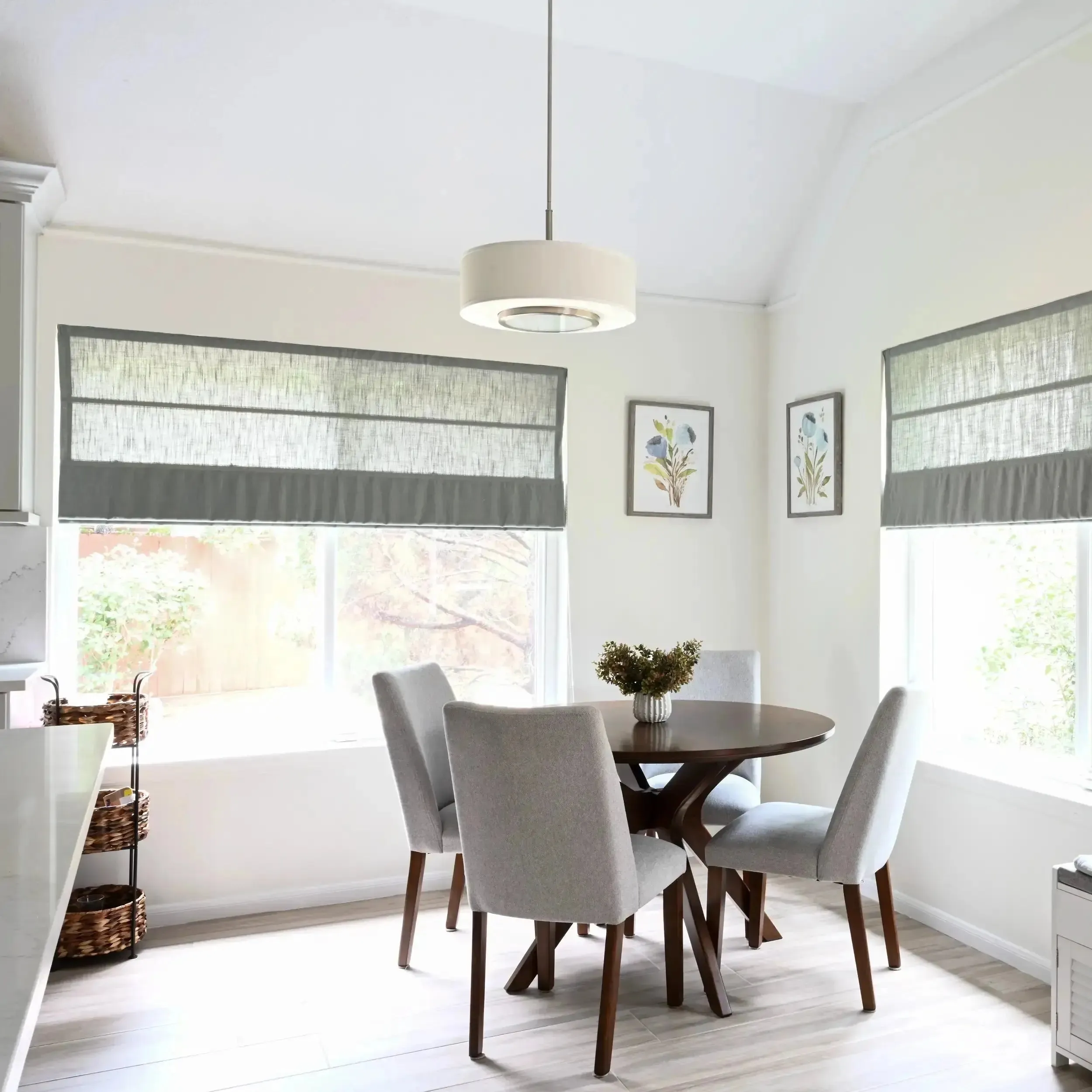 Liz Linen Roman Shades for Windows Cord Lift