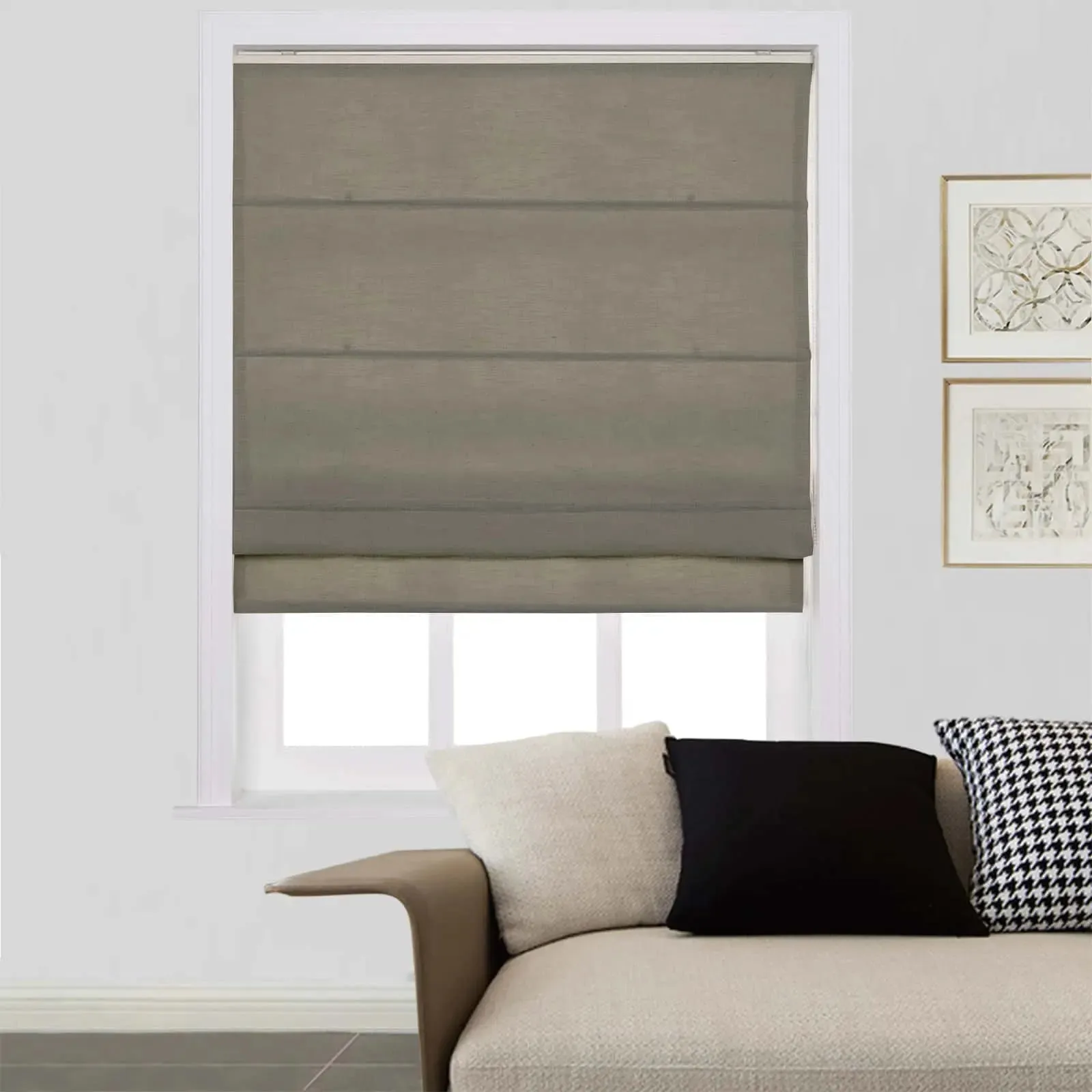 Liz Linen Roman Shades for Windows Cord Lift