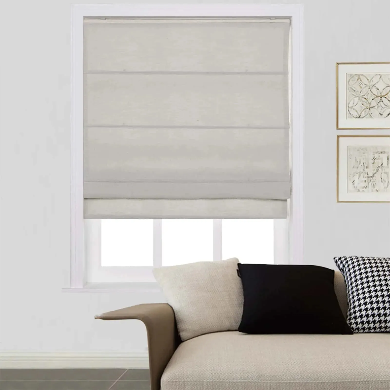 Liz Linen Roman Shades for Windows Cord Lift