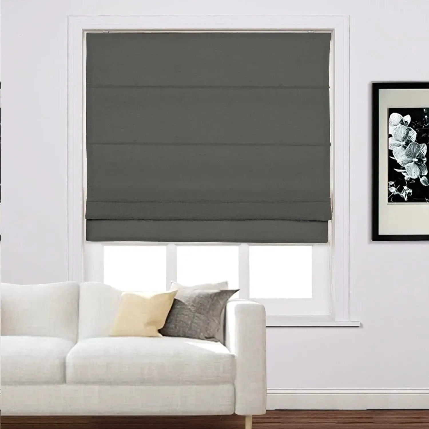 Liz Linen Roman Shades for Windows Cord Lift