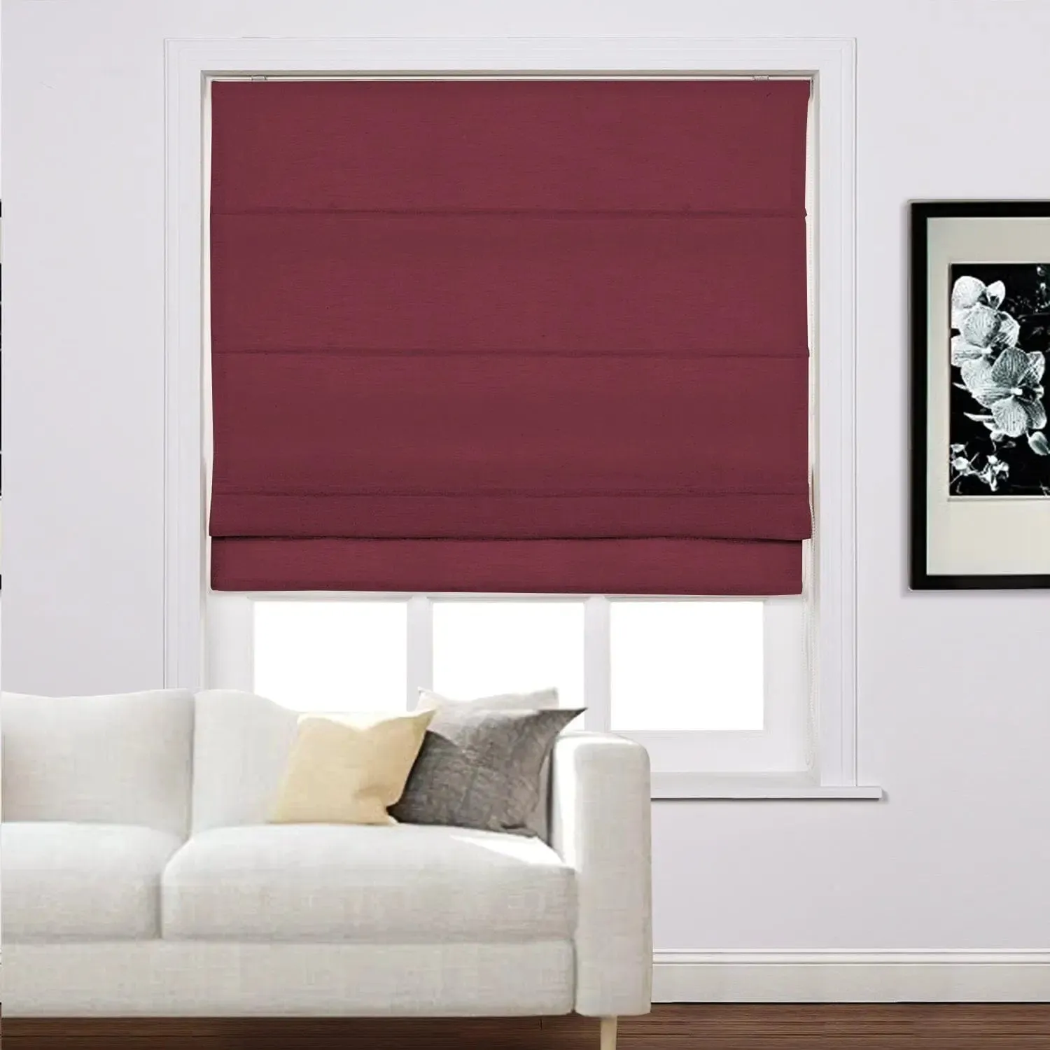 Liz Linen Roman Shades for Windows Cord Lift