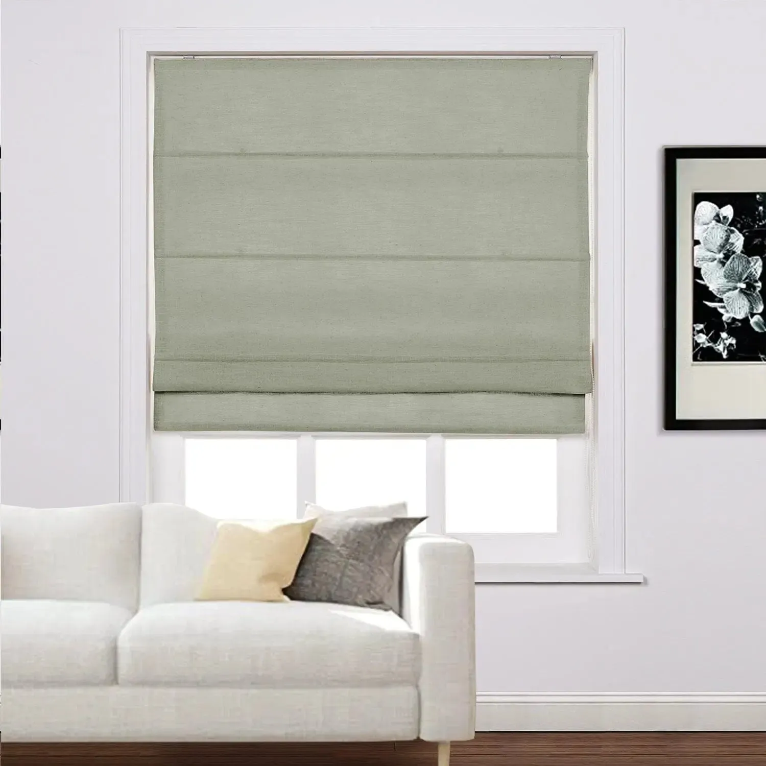 Liz Linen Roman Shades for Windows Cord Lift