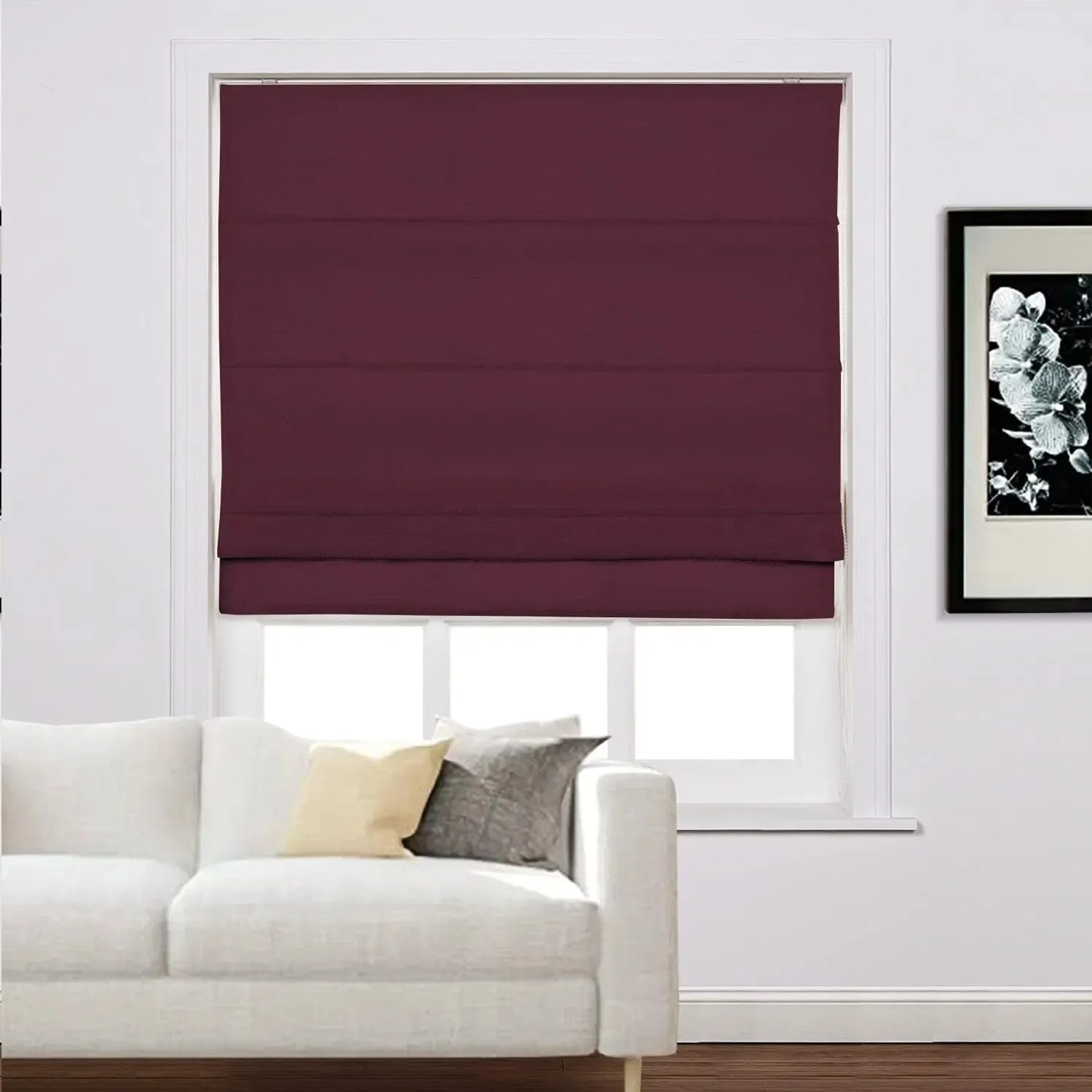 Liz Linen Roman Shades for Windows Cord Lift