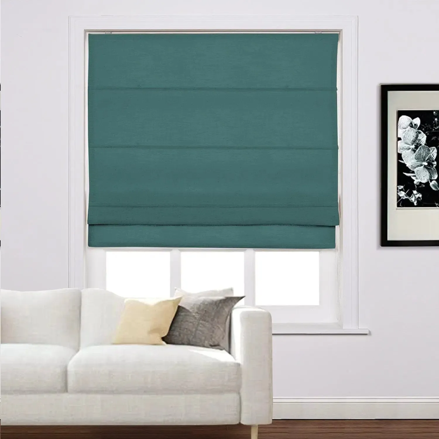 Liz Linen Roman Shades for Windows Cord Lift