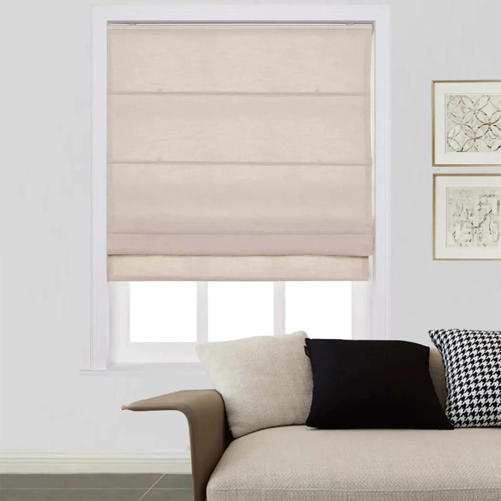 Liz Linen Roman Shades for Windows Cord Lift