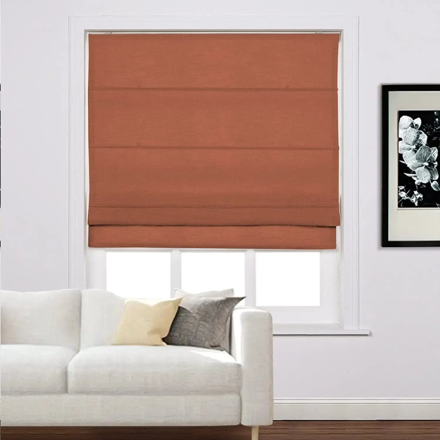 Liz Linen Roman Shades for Windows Cord Lift