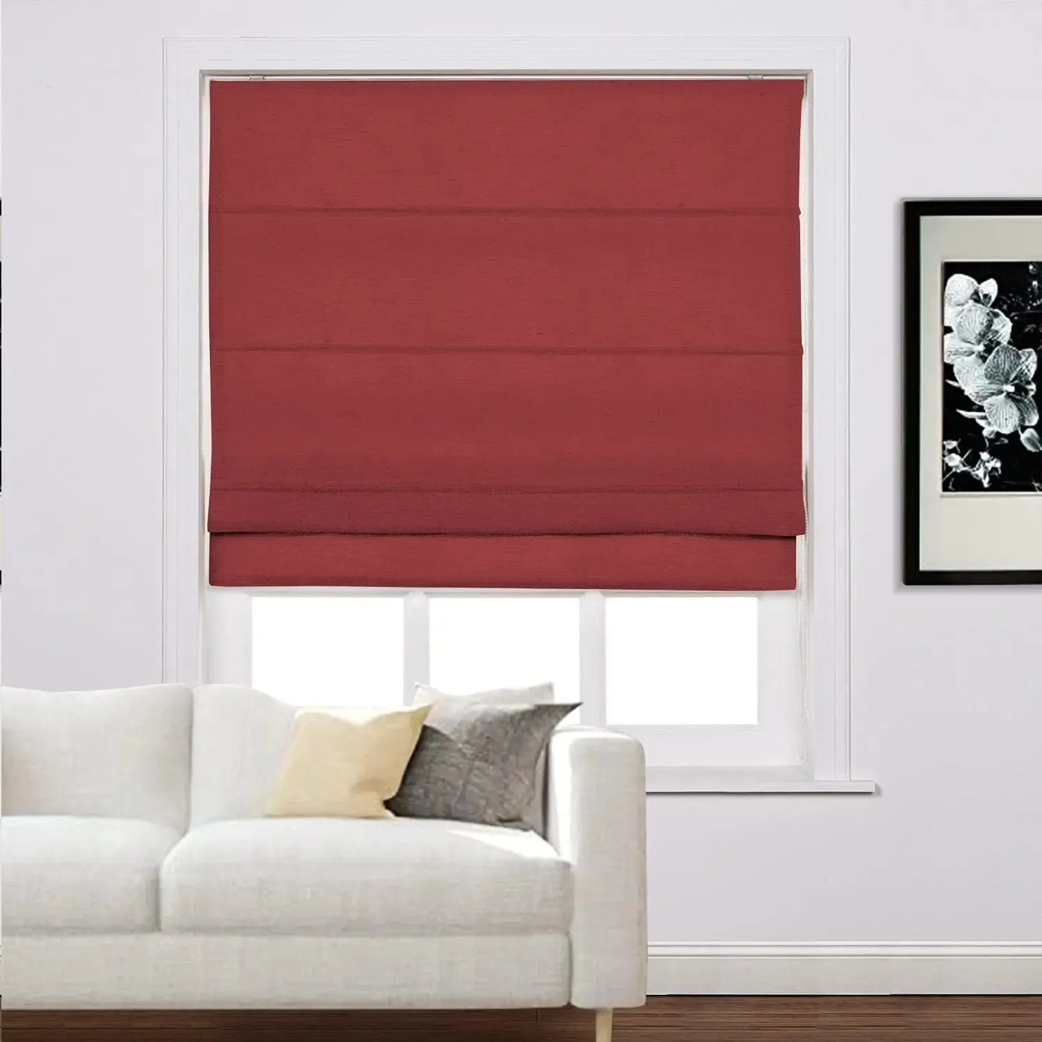 Liz Linen Roman Shades for Windows Cord Lift