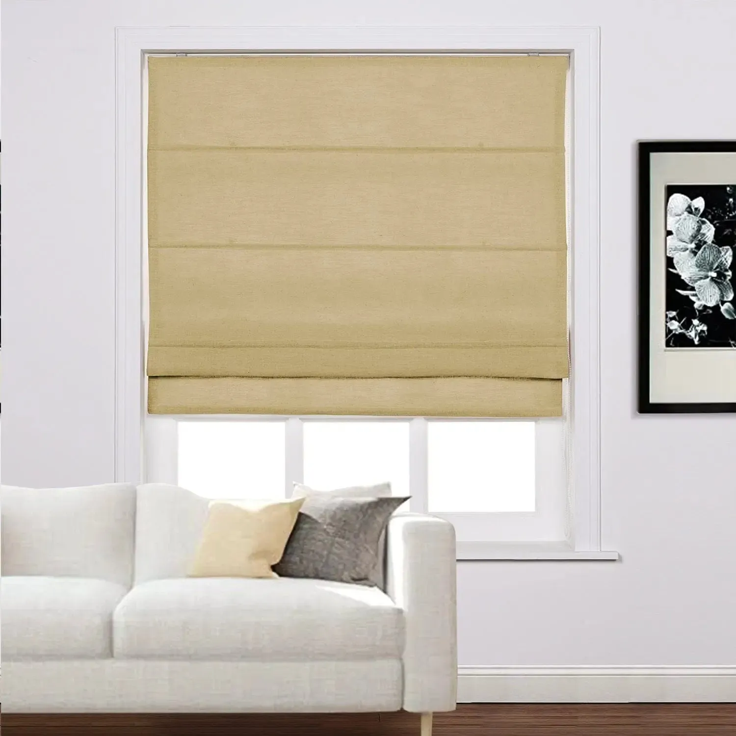 Liz Linen Roman Shades for Windows Cord Lift