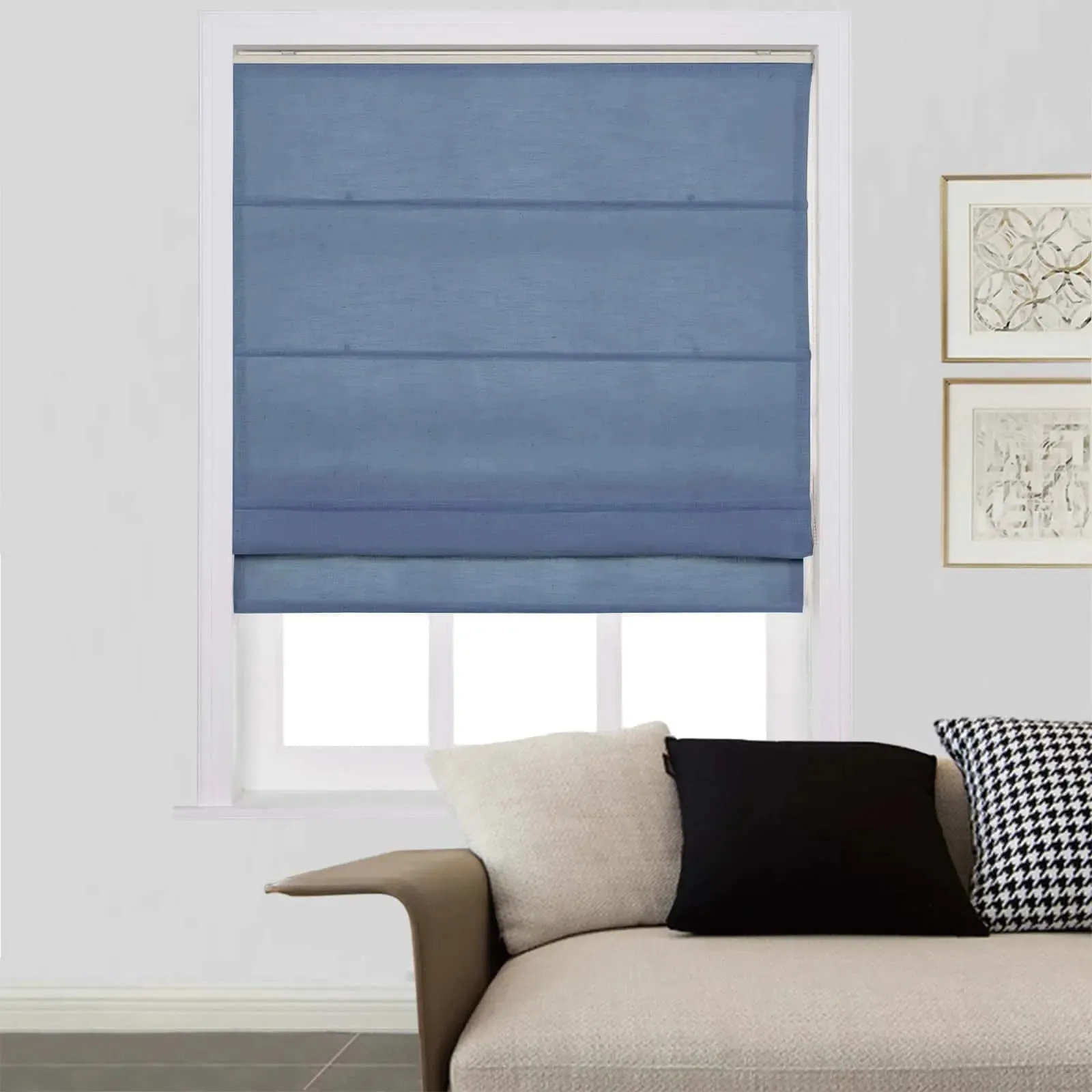 Liz Linen Roman Shades for Windows Cord Lift