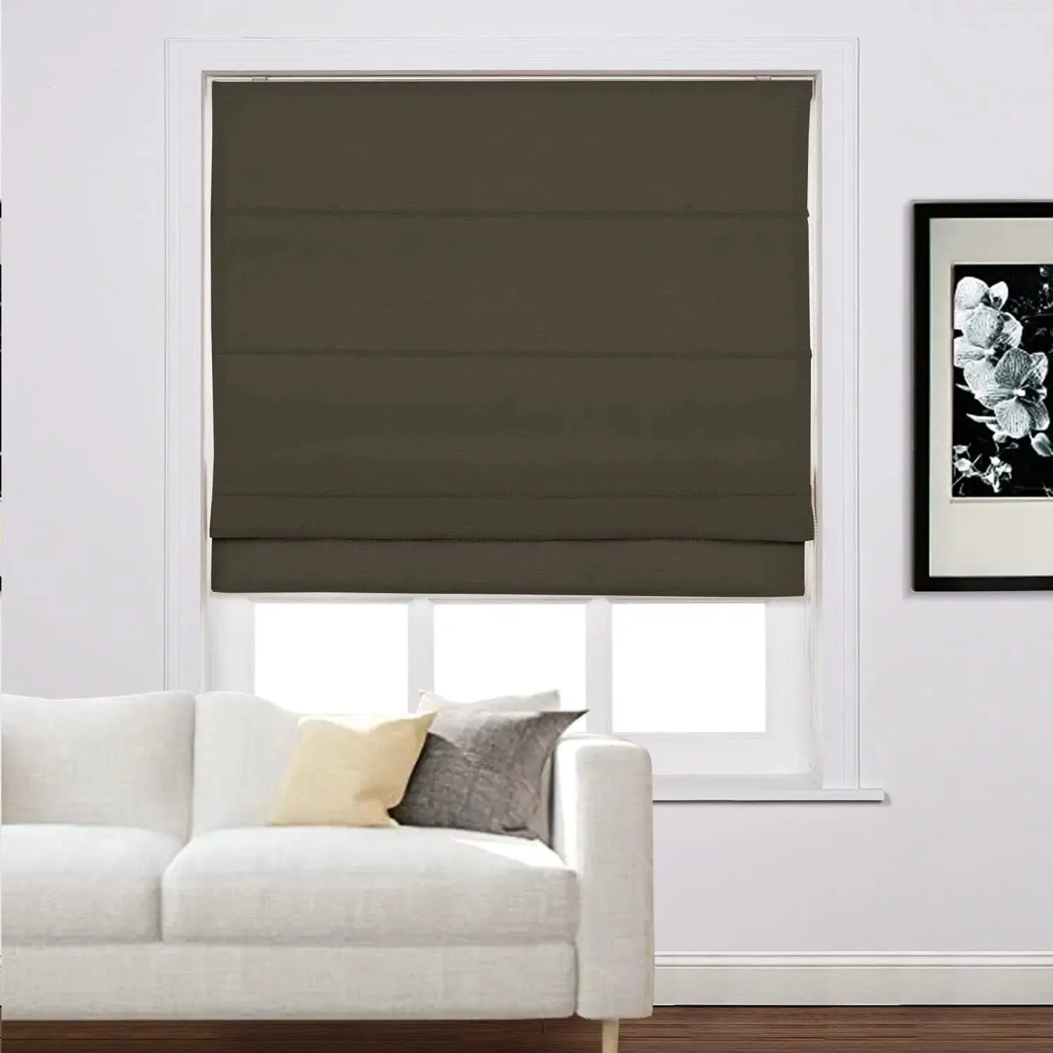 Liz Linen Roman Shades for Windows Cord Lift