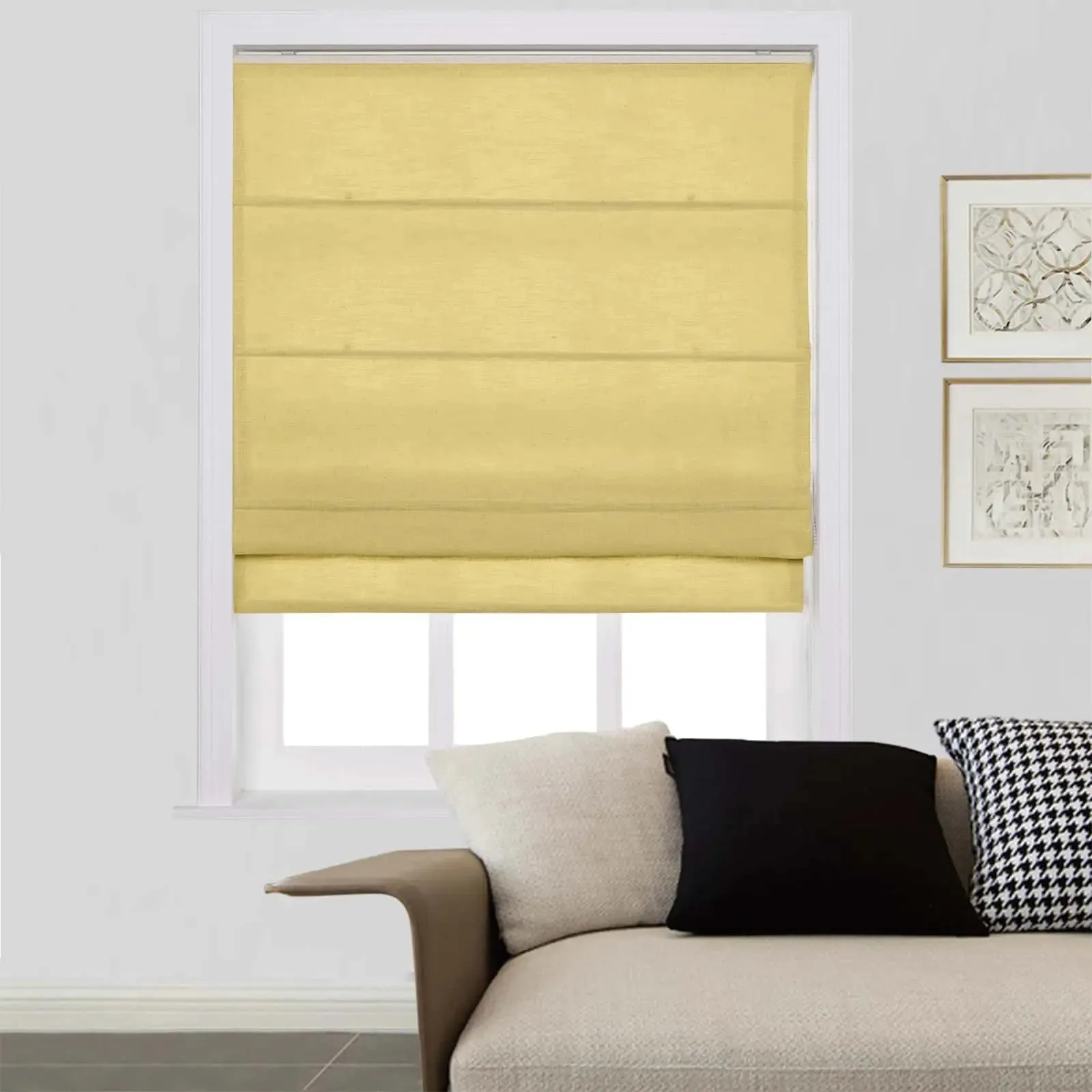 Liz Linen Roman Shades for Windows Cord Lift