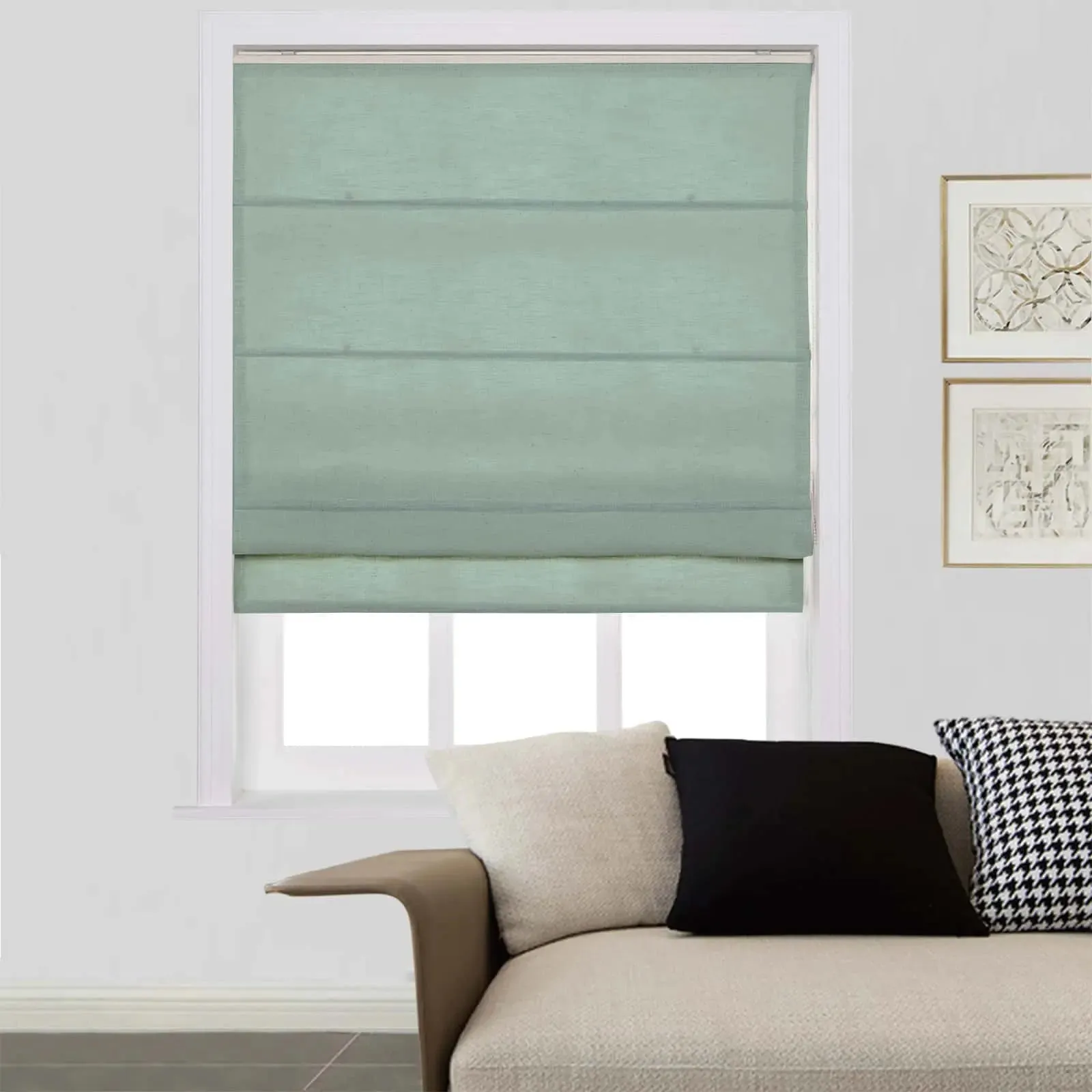 Liz Linen Roman Shades for Windows Cord Lift