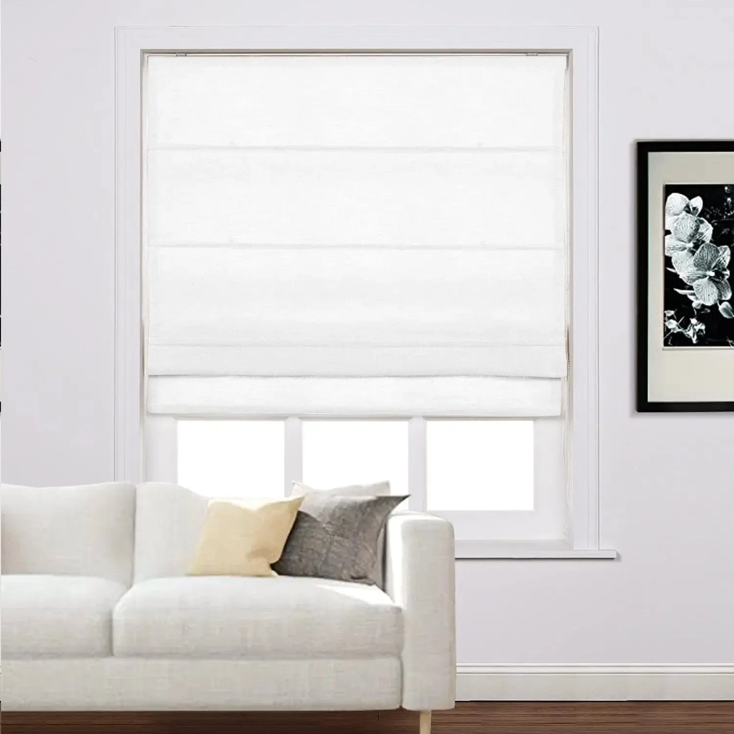 Liz Linen Roman Shades for Windows Cord Lift