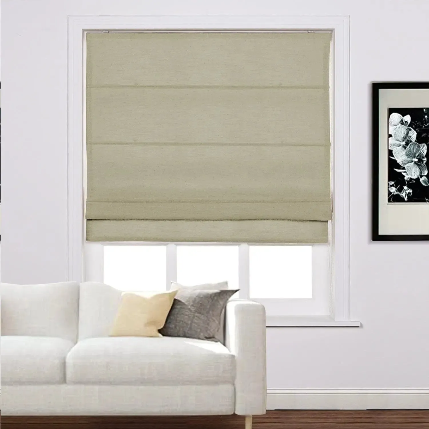 Liz Linen Roman Shades for Windows Cord Lift
