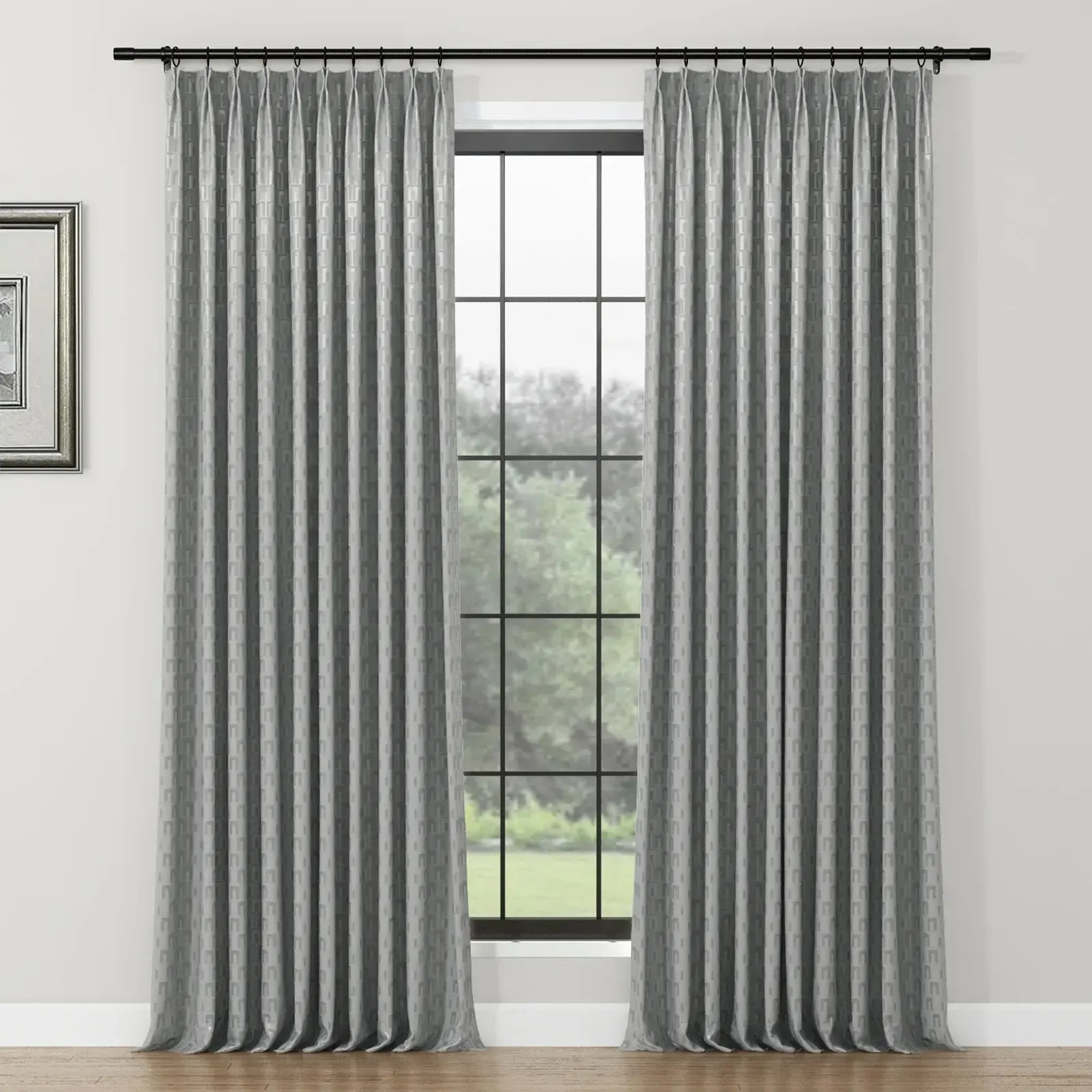 Lydia Arch Jacquard Curtain Pleated