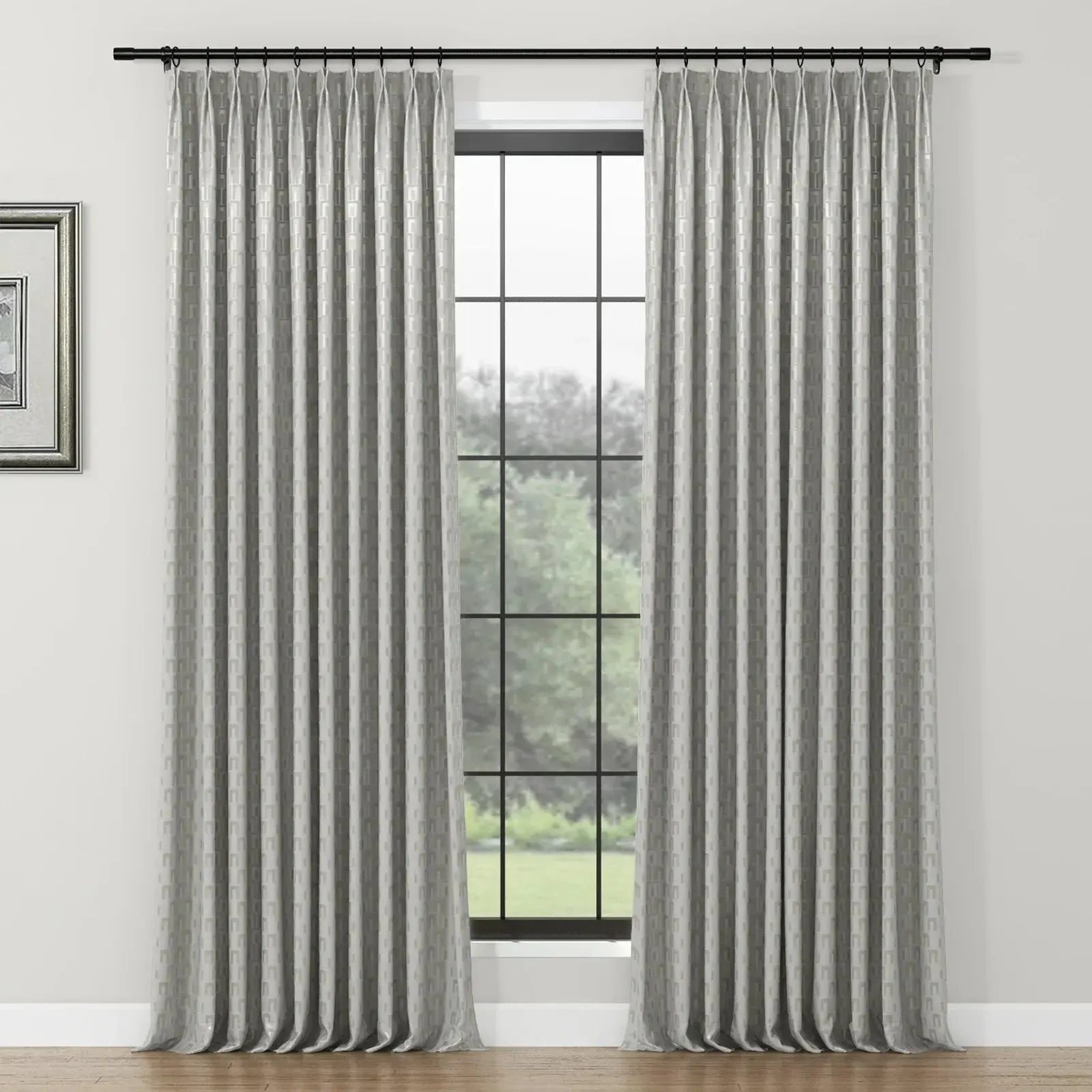 Lydia Arch Jacquard Curtain Pleated